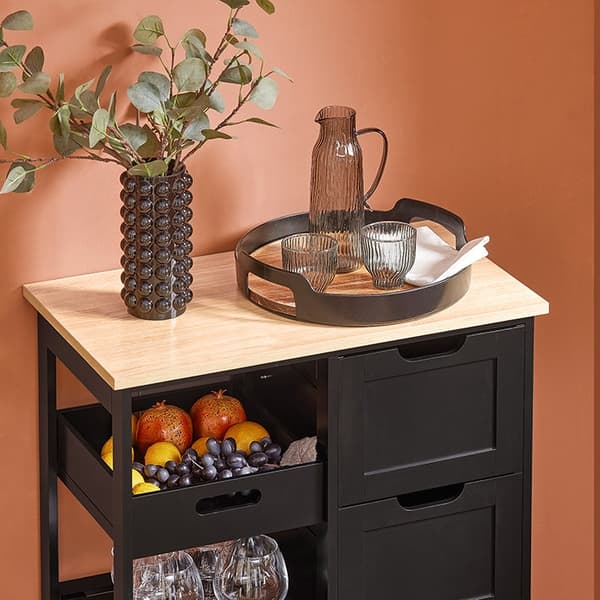 Rootz Opbevaringsskab - Kommode - Organizer - MDF og fyrretræ - 67 cm x 84,5 cm x 37 cm - Mobil med hjul - Fås i 3 farver