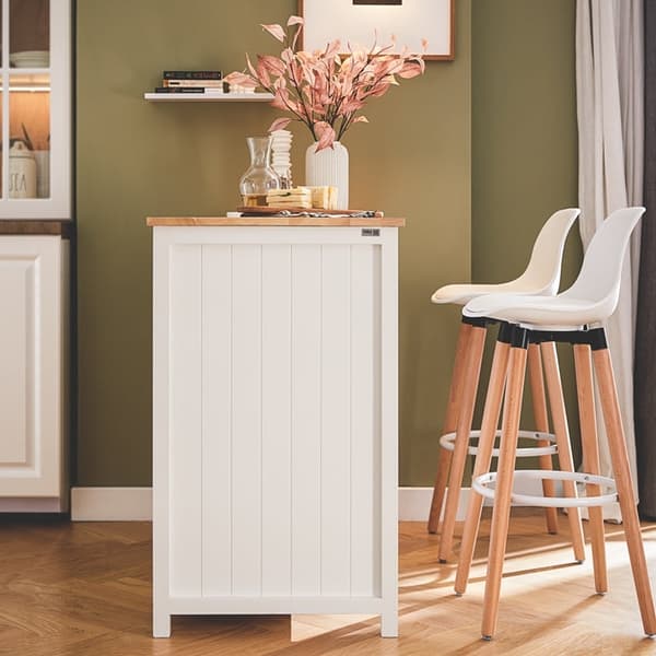 Rootz Kitchen Island - Barbord - Beverage Station - Förvaringsskåp - Rubberwood Top - 120cm x 90cm x 56cm