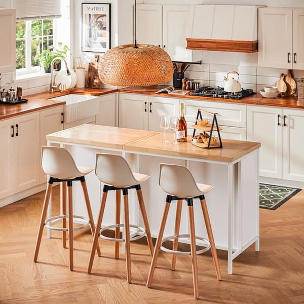 Rootz Kitchen Island -säilytyskaappi - Ruokabuffet - Esittelyteline - MDF - Metallikehys - Kumipuinen pöytälevy - 170cm x 89cm x 60cm