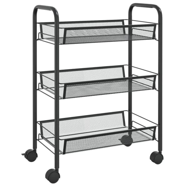 Rullvagn 3 våningar svart 46x26x64 cm järn