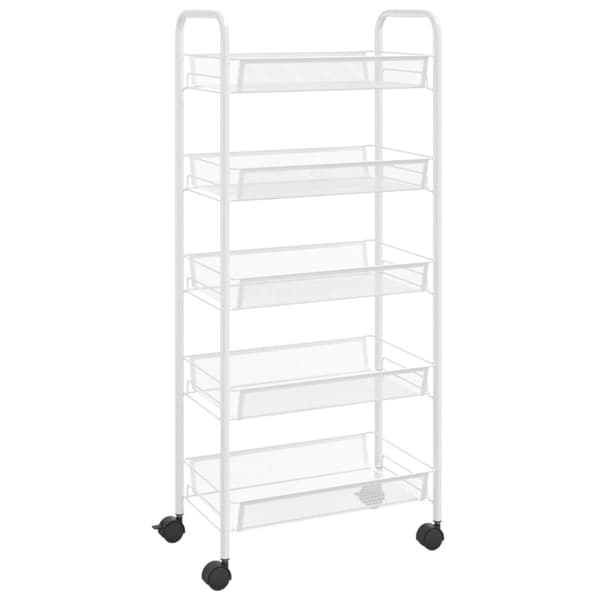 Rullvagn 5 våningar vit 46x26x105 cm järn