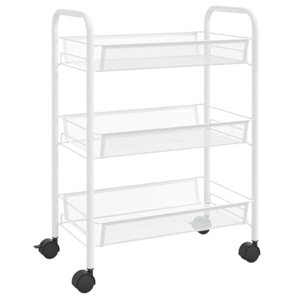Rullvagn 3 våningar vit 46x26x64 cm järn