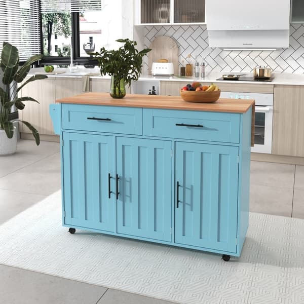 Rootz keittiövaunu - Siirrettävä Kitchen Island - Pyörivä kärry - Jatkettava työtaso - 129L x 71L x 91,5K cm