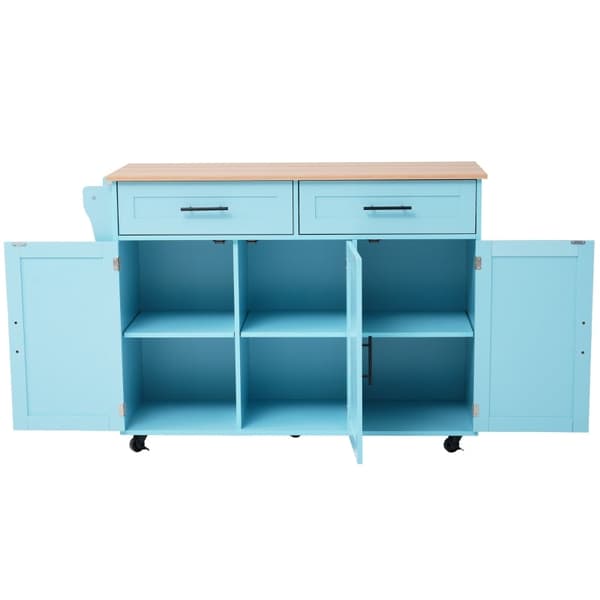 Rootz keittiövaunu - Siirrettävä Kitchen Island - Pyörivä kärry - Jatkettava työtaso - 129L x 71L x 91,5K cm