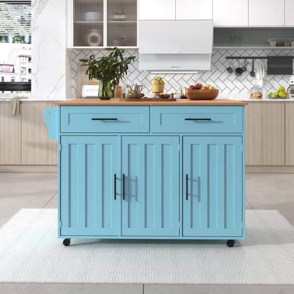 Rootz keittiövaunu - Siirrettävä Kitchen Island - Pyörivä kärry - Jatkettava työtaso - 129L x 71L x 91,5K cm