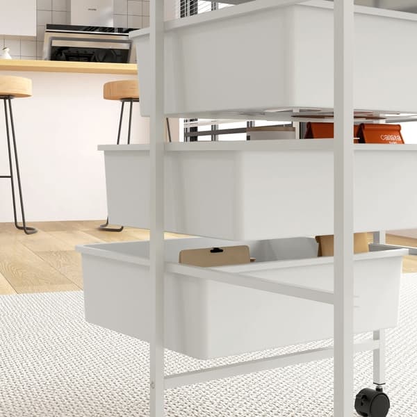 Rootz Opbevaringsvogn - Mobilvogn - Organizer - Tre kurve - Kompakt design - 40,8 cm x 33,5 cm x 60,5 cm