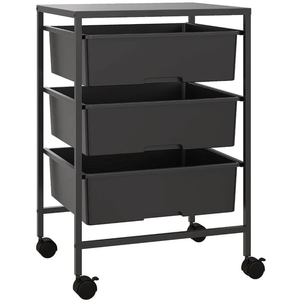 Rootz Storage Trolley - Mobil Organizer - Utility Cart - Stålram - Lätt att rengöra - 40,8L x 33,5W x 60,5H cm
