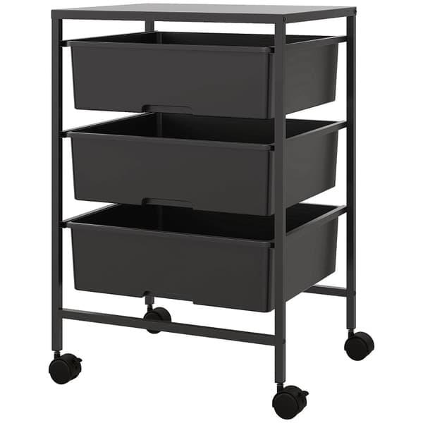 Rootz Opbevaringsvogn - Mobil Organizer - Hjælpevogn - Stålramme - Nem at rengøre - 40,8L x 33,5W x 60,5H cm