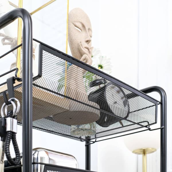 Rootz 3 -lags vogn med kurve - rullende vogn - opbevaringsvogn - kompakt opbevaring - 45 x 26,5 x 63 cm - Glat mobilitet