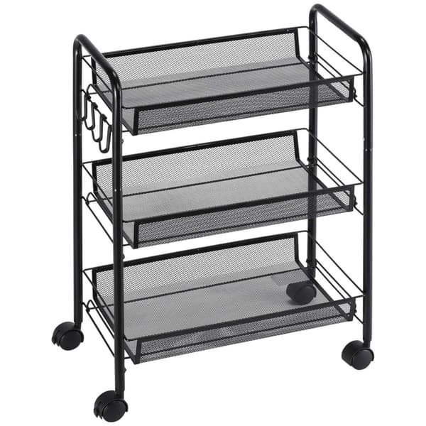 Rootz 3 -lags vogn med kurve - rullende vogn - opbevaringsvogn - kompakt opbevaring - 45 x 26,5 x 63 cm - Glat mobilitet