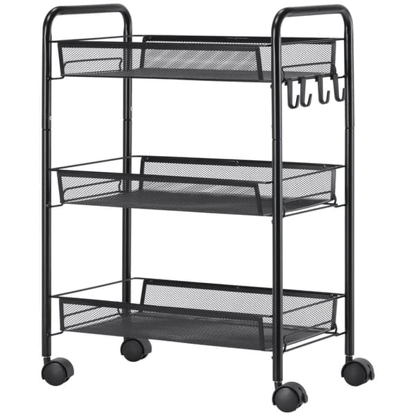 Rootz 3 -lags vogn med kurve - rullende vogn - opbevaringsvogn - kompakt opbevaring - 45 x 26,5 x 63 cm - Glat mobilitet