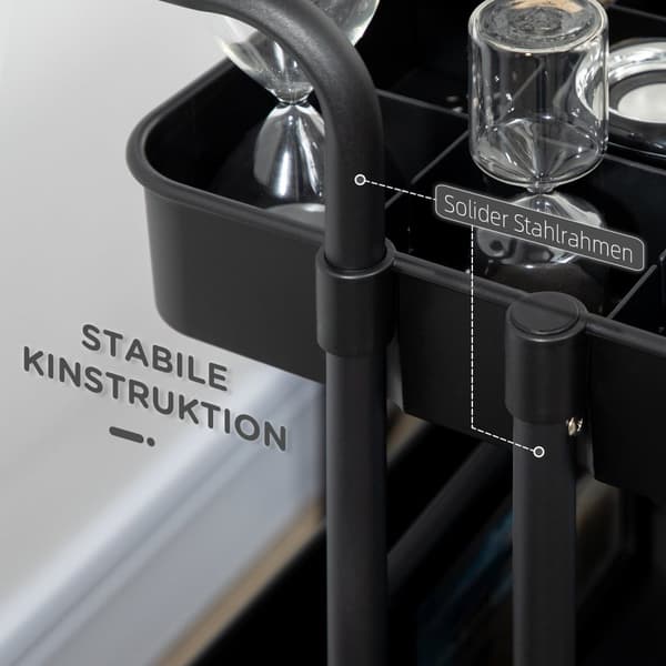 Rootz 3 Tier Trolley Storage Baskets - Arrangörsvagn - Mobil lagring - Kompakt design - 42 cm x 38 cm x 86,5 cm