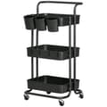 Miniatyrbild 1 av 11: Rootz 3 Tier Trolley Storage Baskets - Arrangörsvagn - Mobil lagring - Kompakt design - 42 cm x 38 cm x 86,5 cm