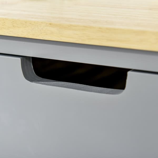 Rootz Kitchen Trolley - Servering Cart - Rolling Island - Extra förvaring - 66,5 cm x 40 cm x 84,5 cm - Gummiwood bänkskiva & hjul