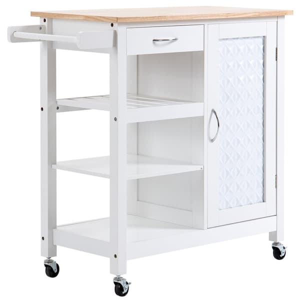Rootz -keittiövaunu Moderni tarjoilukärry - Kitchen Island - Rolling Cart - Metallikahvat - 92 cm x 40 cm x 84 cm