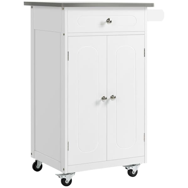Rootz Kitchen Service Trolley With Wheels - Mobile Utility Cart - Rolling Storage Unit - gott om lagring - 60W x 45D x 85H cm