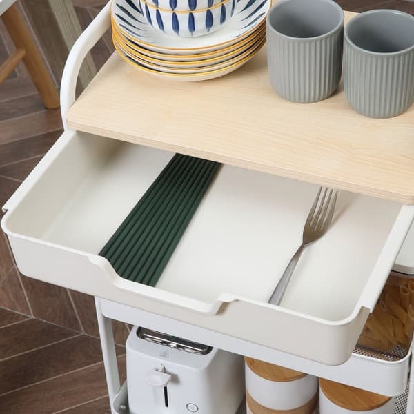 Rootz Kitchen Trolley - Servering Trolley - Storage Cart - Extra Storage - 43,9 cm x 30,5 cm x 75,6 cm
