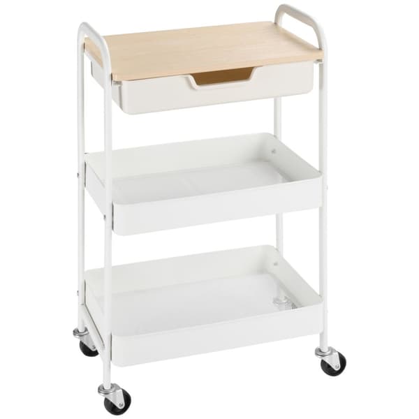 Rootz Kitchen Trolley - Servering Trolley - Storage Cart - Extra Storage - 43,9 cm x 30,5 cm x 75,6 cm