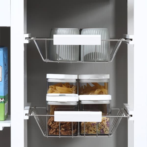 Rootz Kitchen Trolley med hjul - Serveringsvogn - Alsidig vogn - Rummelig opbevaring - 92W x 37d x 82H cm - Hvid, brun