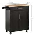 Miniatyrbild 3 av 7: Rootz Kitchen Trolley On Wheels - Servering Cart - Mobil Kitchen Island - gott om förvaring - 83W X 45D x 91,5H cm svartbrunt