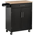Miniatyrbild 6 av 7: Rootz Kitchen Trolley On Wheels - Servering Cart - Mobil Kitchen Island - gott om förvaring - 83W X 45D x 91,5H cm svartbrunt