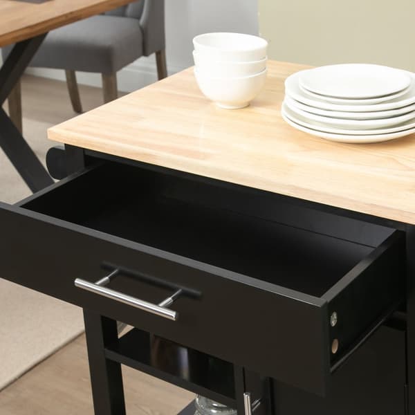 Rootz Kitchen Trolley med hjul - Serveringsvogn - Opbevaringsvogn - Let mobilitet - 69W x 48d x 89h cm