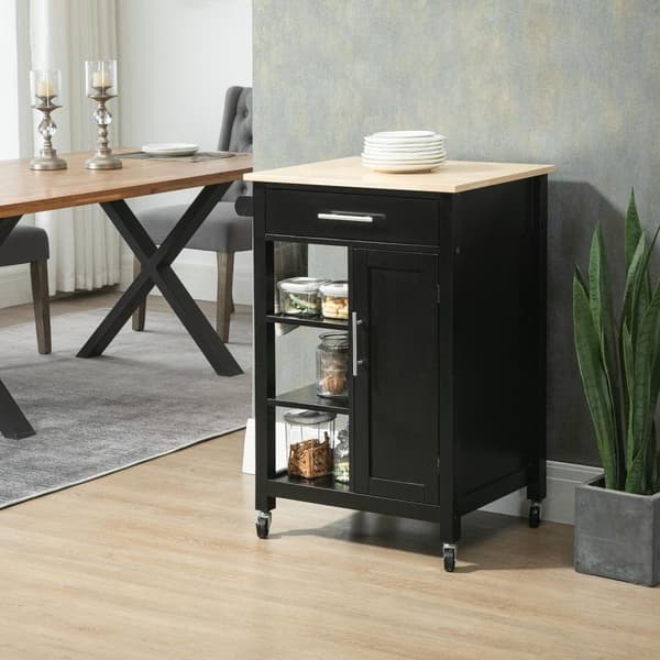 Rootz Kitchen Trolley med hjul - Serveringsvogn - Opbevaringsvogn - Let mobilitet - 69W x 48d x 89h cm