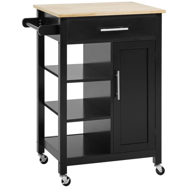 Rootz Kitchen Trolley med hjul - Serveringsvogn - Opbevaringsvogn - Let mobilitet - 69W x 48d x 89h cm