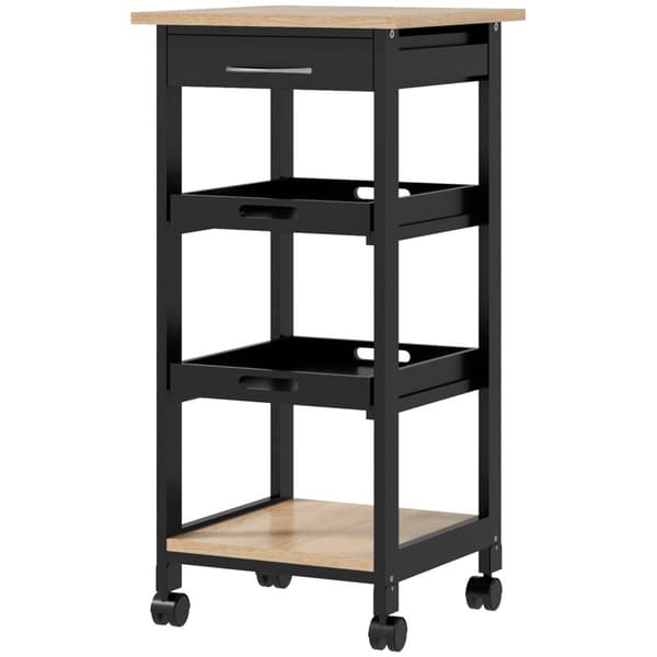 Rootz servering vagn - kök vagn - verktygsvagn - 2 avtagbara brickor - 37x37x76cm - tallved & mdf