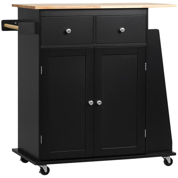 Rootz Kitchen Island - Kitchen Cart - Mobile Counter - riklig förvaring - 80 cm x 45 cm x 89,5 cm