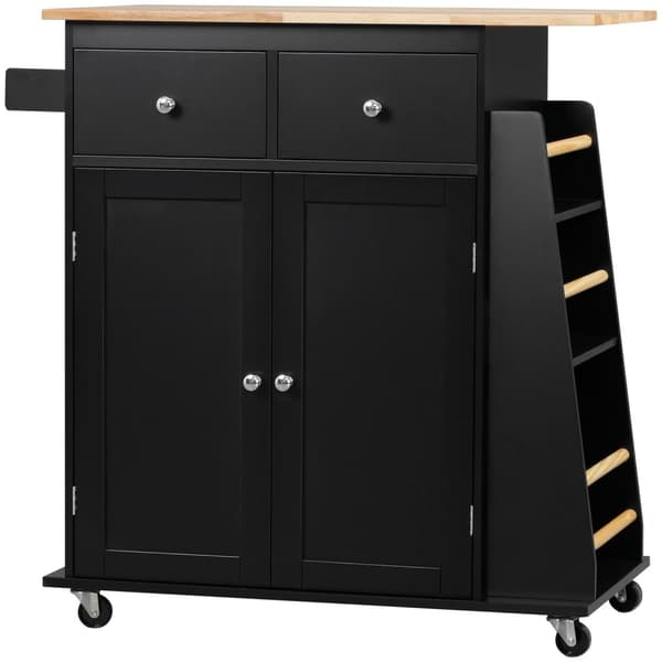 Rootz Kitchen Island - Kitchen Cart - Mobile Counter - riklig förvaring - 80 cm x 45 cm x 89,5 cm