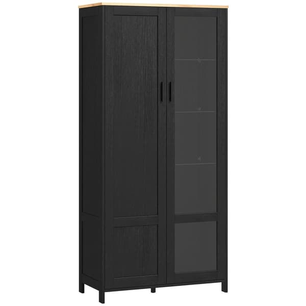 Rootz Kitchen Buffet Display Cabinet - Moderne opbevaringsskab - Højdejusterbare hylder - 76x36x160cm