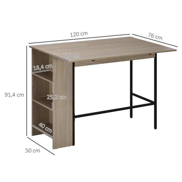Rootz Central Island Bar Table - Köksskåp - Modulär ö - Rymdbesparing - 120 x 76 x 91,4 cm - Grå