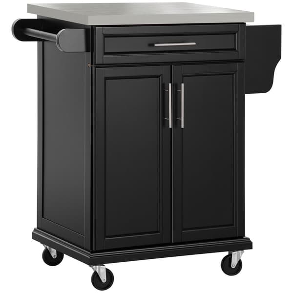 Rootz Kitchen Servering Trolley - Kitchen Island - Rolling Cabinet - Rustfrit stålplade - 91 cm x 84 cm x 46 cm - Praktisk opbevaring og mobilitet