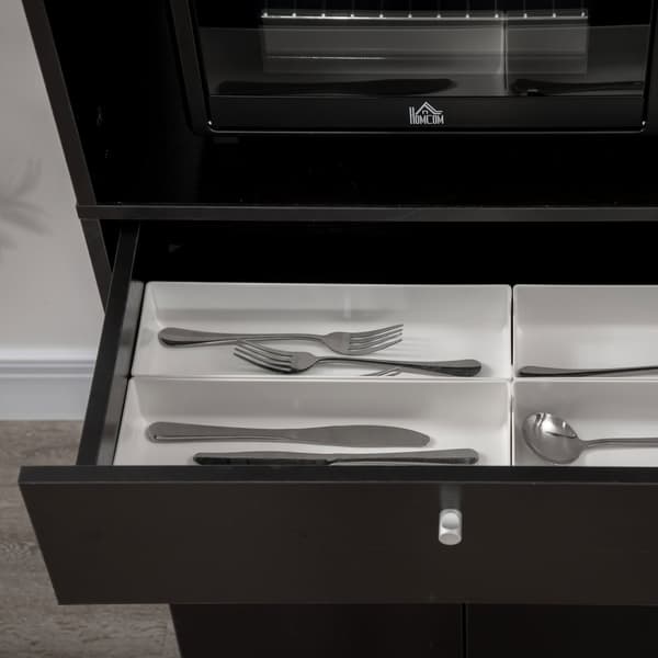 Rootz Microbavle Furniture - Kitchen Cabinet - Storage Unit - Flere rum - 90L X 40W X 120H CM - Moderne og elegant design