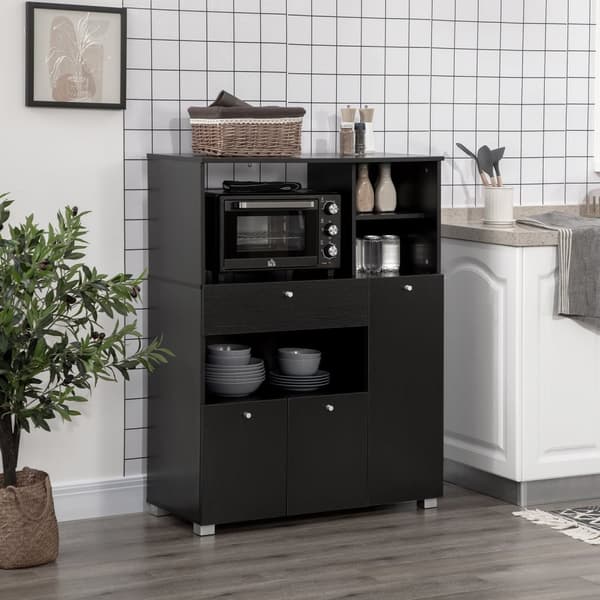 Rootz Microbavle Furniture - Kitchen Cabinet - Storage Unit - Flere rum - 90L X 40W X 120H CM - Moderne og elegant design