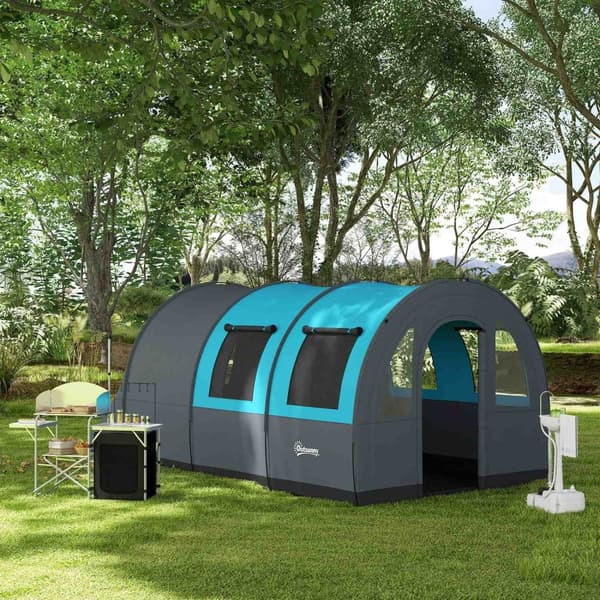 Rootz Portable Camping Kitchen - Outdoor Cooking Table - Folding Kitchen Unit - Organiserad förvaring - 146 cm x 49 cm x 130-180 cm