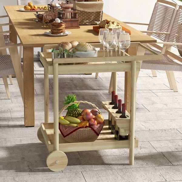 Rootz Garden Serveringsvogn - Barvogn - Udendørs vogn - Mobilitet og opbevaring - 78 cm x 58,5 cm x 75 cm