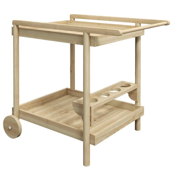 Rootz Garden Serveringsvogn - Barvogn - Udendørs vogn - Mobilitet og opbevaring - 78 cm x 58,5 cm x 75 cm