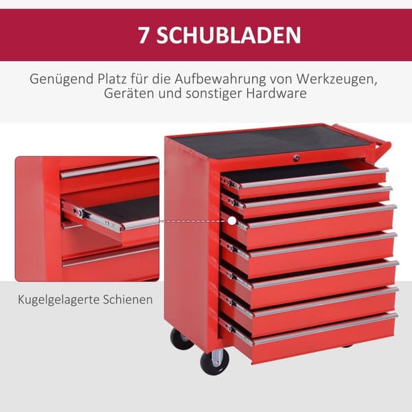 Rootz Tool Trolley - Workshop Cart - Tool Cabinet - Op til 150 kg belastning - stål - 69 cm x 33 cm x 75 cm