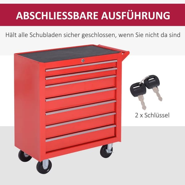 Rootz Tool Trolley - Workshop Cart - Tool Cabinet - Op til 150 kg belastning - stål - 69 cm x 33 cm x 75 cm
