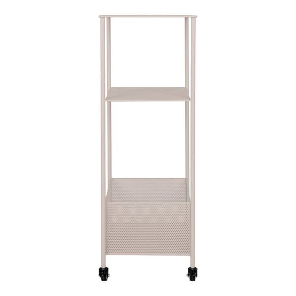 Rootz Torres Metal Cart - Rolling Storage Trolley - Mobil Organizer - Steel Construction - 35x35x106 CM