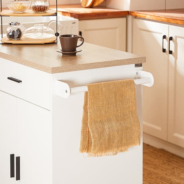 Rootz Kitchen Cart - Rolling Kitchen Island - Mobile Storage -vaunu - Säädettävä hylly - 105x92x46cm