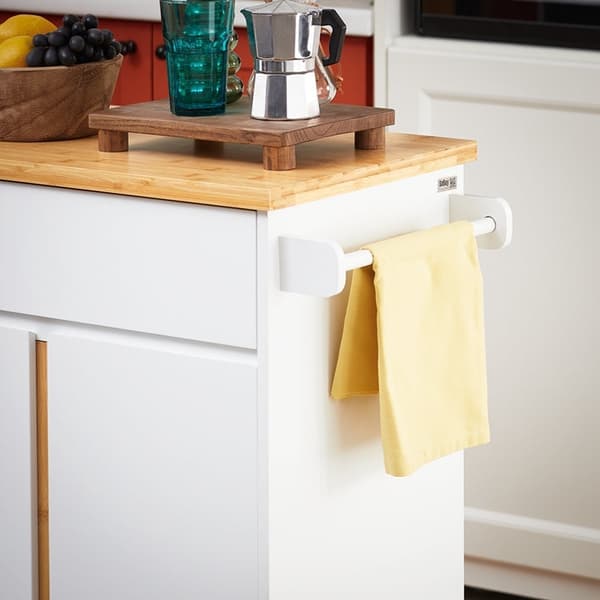 Rootz Kitchen Cart - Mobile Island - Servering Trolley - Justerbara hyllor - Bambu MDF E1 - 74x85x40cm