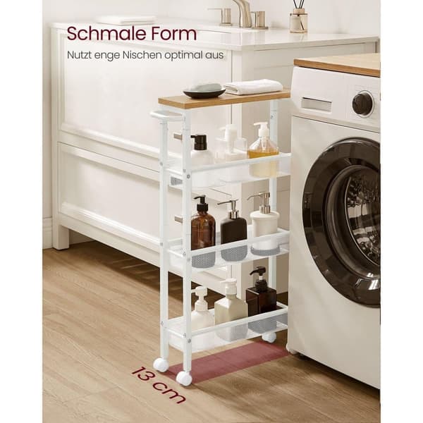 Servierwagen, VASAGLE LRC032B01, 45x77 cm, Hvid
