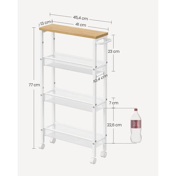 Servierwagen, VASAGLE LRC032B01, 45x77 cm, Hvid