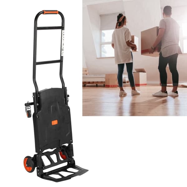 Hand Trailer Cart, Fällbar Design, Hög Lastkapacitet, Inkluderar Remmar