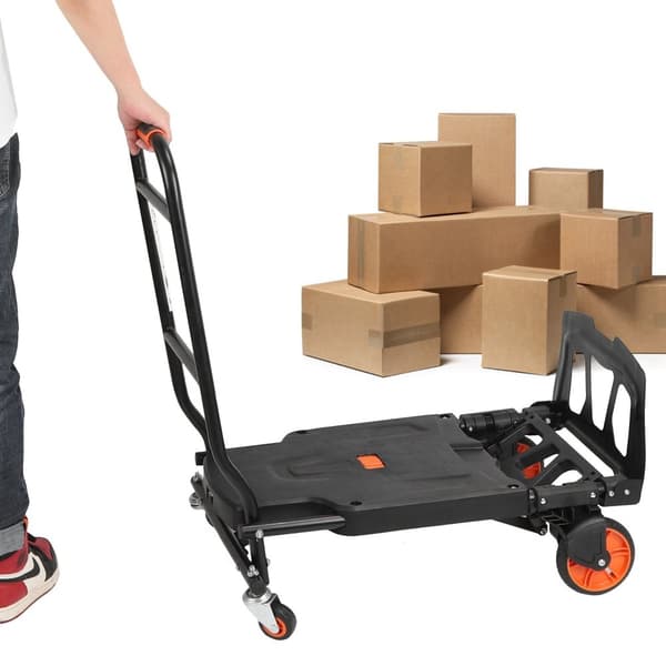 Hand Trailer Cart, Fällbar Design, Hög Lastkapacitet, Inkluderar Remmar
