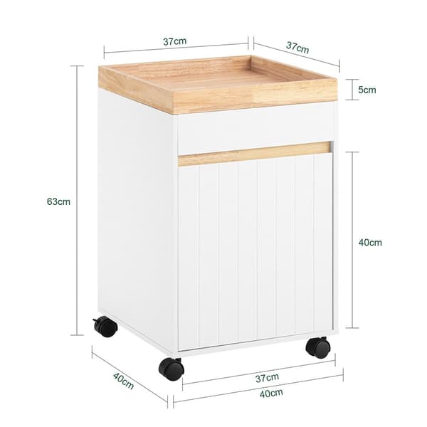 Mobil Arkivskab, ASK03-W, 60x40x75 cm, Hvid