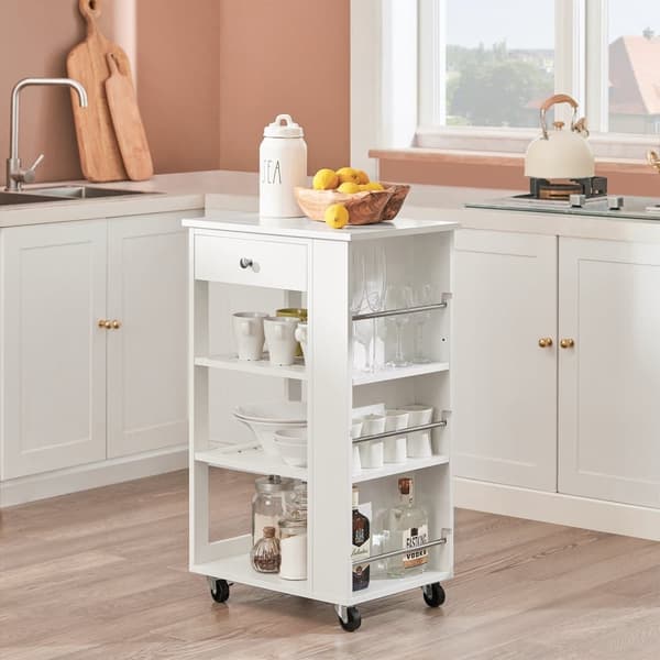 Serveringsvogn, FKW12-II-W, 50x37x86 cm, Hvid